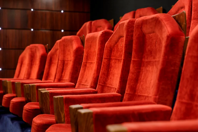 Rangées de fauteuils et boiseries d'origine